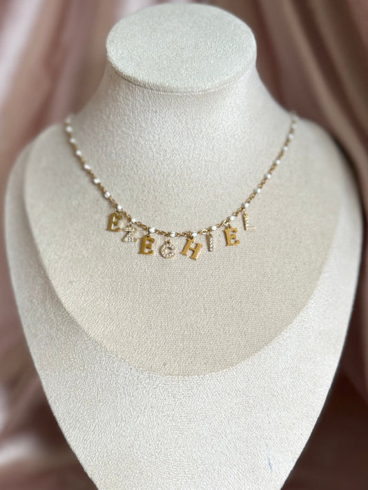 Collier « MÉLANGE AVEC ET SANS STRASS »personnalisable