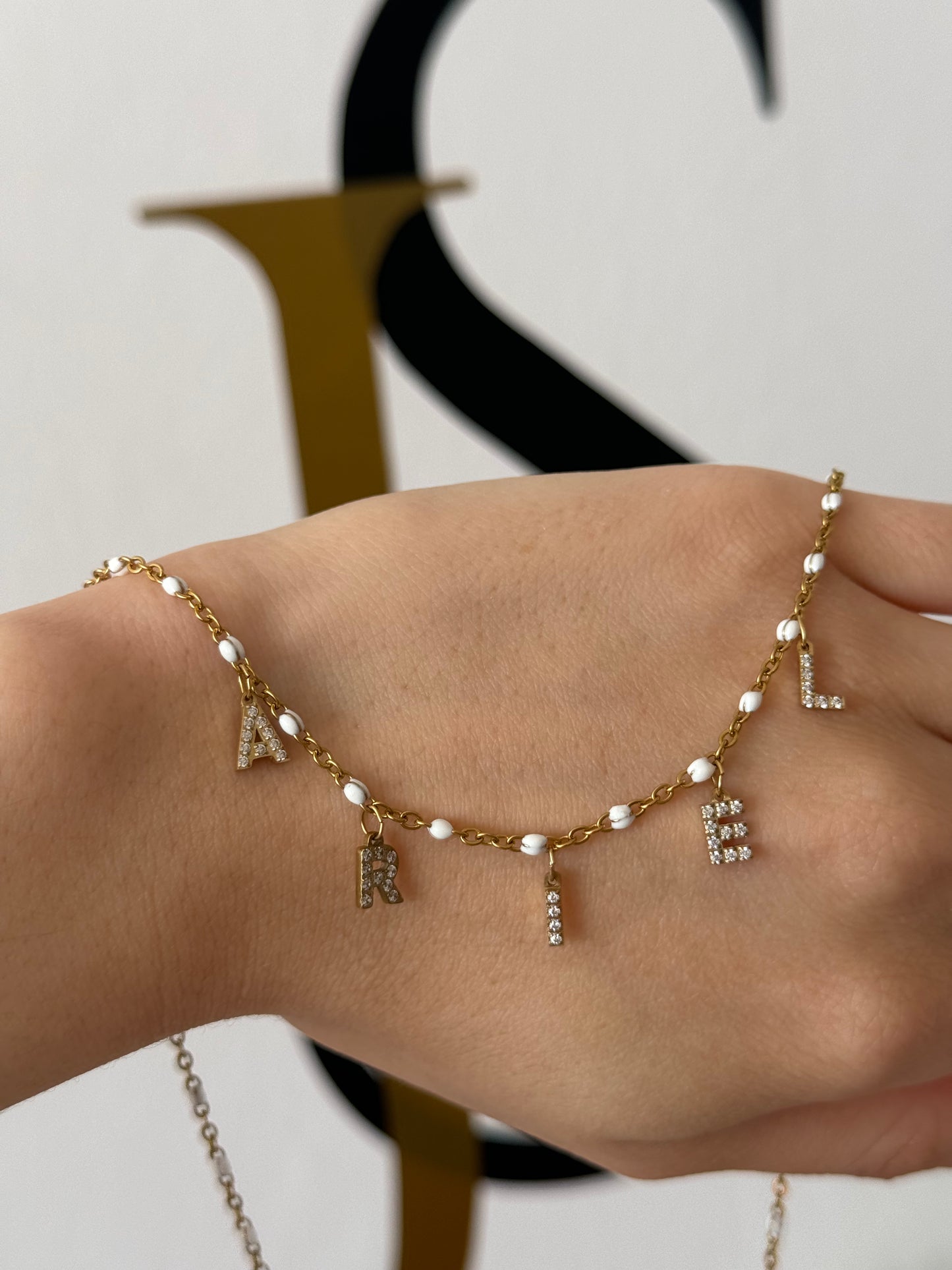 Collier « ARIEL » personnalisable AVEC ET SANS STRASS